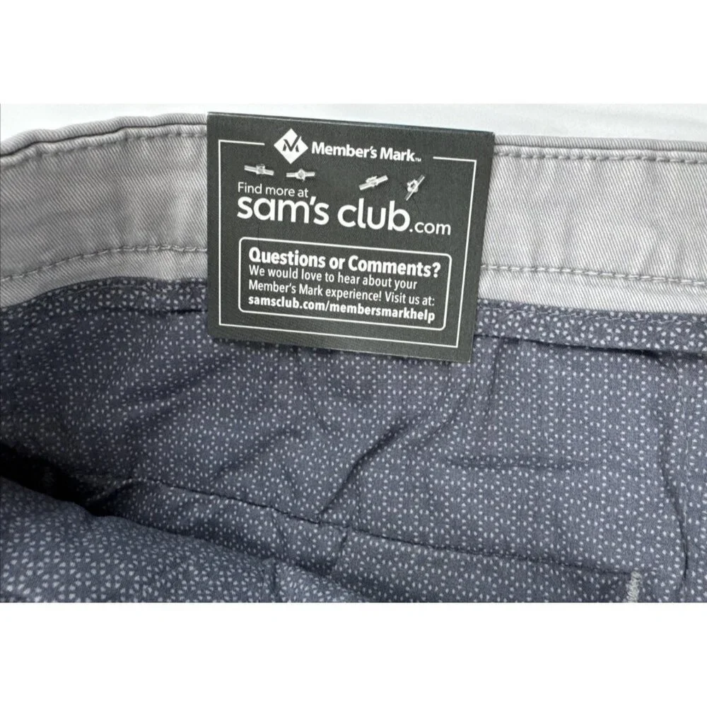 Members Mark Shorts Mens 40 Gray Chino Everyday Stretch Flat Front Travel 9